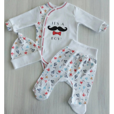 Комплект 3 ед. RoyalBaby It's A Boy!, р.56 - 0-3 мес.