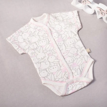 Боди RoyalBaby Зайчики (розовые) р.56, 0-3 мес