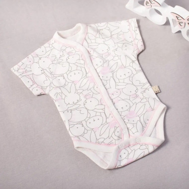 Боди RoyalBaby Зайчики (розовые) р.68, 3-9 мес