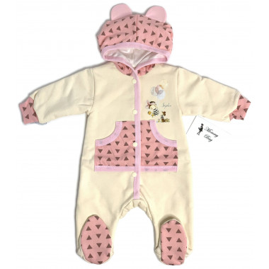 Человечек с капюшоном RoyalBaby Треугольнички р.56, 0-3 мес