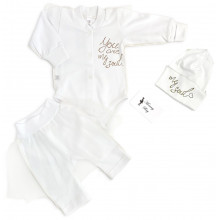 Комплект 3 ед. RoyalBaby c фатином для девочки "Ты моя душа.." р.56, 0-3 мес