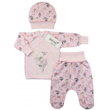 Комплект 3 ед. RoyalBaby Зайчики балерины (байка) р.56, 0-3 мес