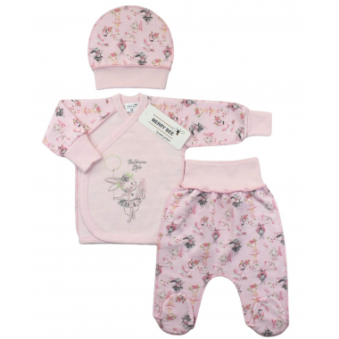 Комплект 3 ед. RoyalBaby Зайчики балерины (байка) р.56, 0-3 мес