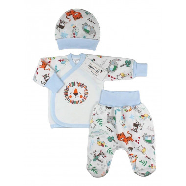 Комплект 3 ед. с распашонкой RoyalBaby Лев (байка) р.56, 0-3 мес