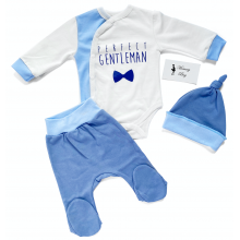 Комплект 3 ед. RoyalBaby Джентльмен голубой р.56, 0-3 мес