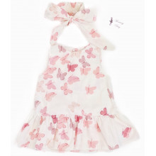 Платье с афробантом RoyalBaby Бабочки розовые р.62, 0-6 мес Платье с афробантом RoyalBaby Бабочки розовые р.62, 0-6 мес