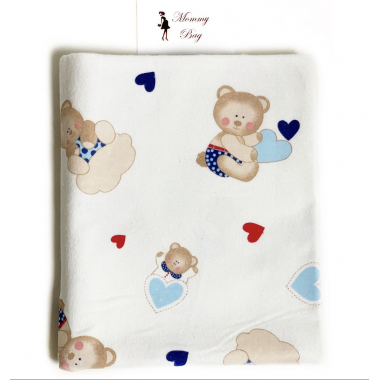 Фланелевая пеленка байковая Мишка с сердечками #11