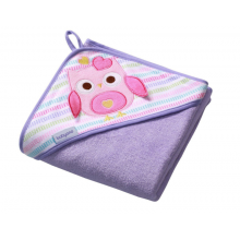 Полотенце махровое с капюшоном BabyOno 100x100 см Сова Фиолетовое