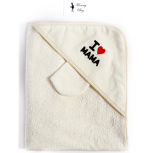 Полотенце махровое с капюшоном RoyalBaby 80x80 см I Love Mama Полотенце махровое с капюшоном RoyalBaby 80x80 см I Love Mama
