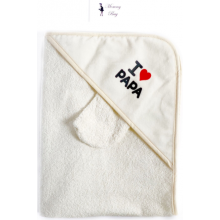 Полотенце махровое с капюшоном RoyalBaby 80x80 см I Love Papa Полотенце махровое с капюшоном RoyalBaby 80x80 см I Love Papa
