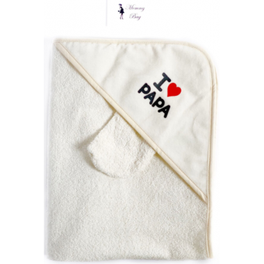 Полотенце махровое с капюшоном RoyalBaby 80x80 см I Love Papa