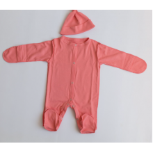 Слипик (человечек) + шапочка 3-6 месяцев Коралловый р.62