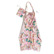 Накидка для кормления + сумочка-чехол №2 Розовые единороги