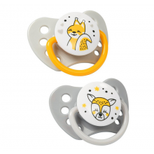 Пустышка BabyOno NATURAL NURSING, 3-6 мес., силикон, Белочка, 2 шт.