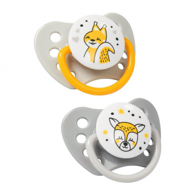 Пустышка BabyOno NATURAL NURSING, 3-6 мес., силикон, Белочка, 2 шт.