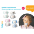 Пустышка BabyOno Соска 6-18 мес, силикон, симметричная, Розовый кролик, 2 шт.