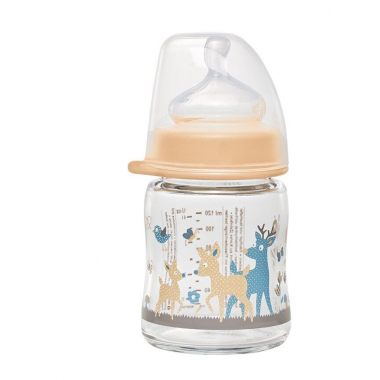 Бутылочка стеклянная антиколиковая Nip Олени 120 мл
