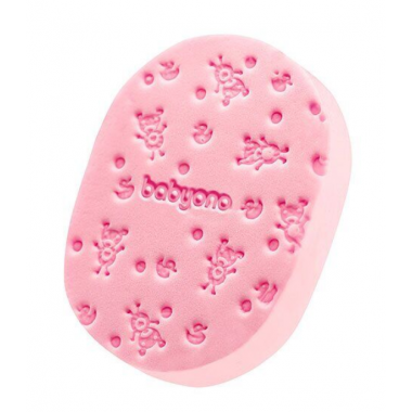 Губка мягкая, мочалка для купания BabyOno (Розовая)