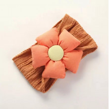 Афробант-повязка на голову – #2 Цветочек оранжевый 0-3 года