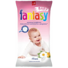 Влажные салфетки Fantasy Baby 15 шт с ромашкой и облепихой