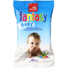 Влажные салфетки Fantasy Baby 15 шт с экстрактом алоэ вера