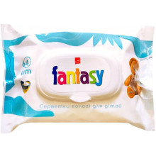 Влажные салфетки Fantasy Baby с клапаном 64 шт с ромашкой, календулой и пантелоном