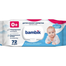Влажные салфетки Bambik c клапаном 72 шт