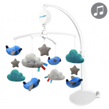 Музыкальная мобиль-каруселька для кроватки BabyOno Облачка и самолетики