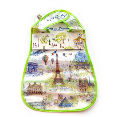 Нагрудник силиконовый Париж с карманом Paris