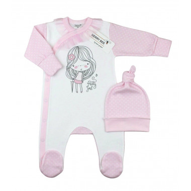 Человечек с шапочкой RoyalBaby Милашка с розовым фатином, р.62 - 0-6 мес.