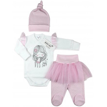 Комплект 3 ед. RoyalBaby Милашка с розовым фатином р.62, 0-6 мес
