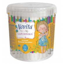 Ватные палочки Novita Gapchinska в круглой банке 100 шт