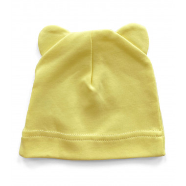 Шапочка Baby Body 0-6 мес Лимонная с ушками №28