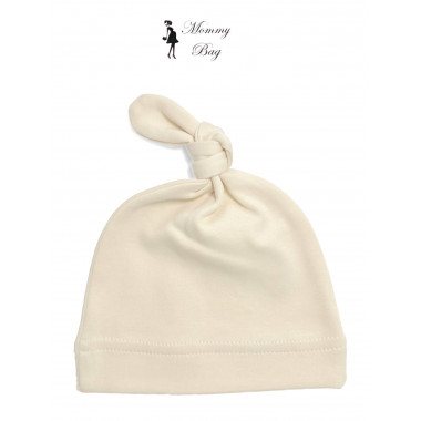 Шапочка Baby Body 0-6 мес Кремовая с узелком №8