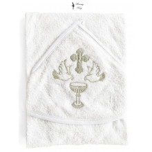 Крыжма-полотенце для крещения RoyalBaby #3 Белая купель с серебром Крыжма-полотенце для крещения RoyalBaby #3 Белая купель с серебром