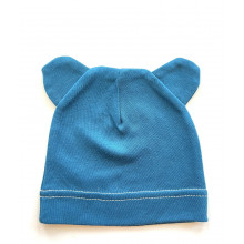 Шапочка Baby Body 0-6 мес Лазурная с ушками №18