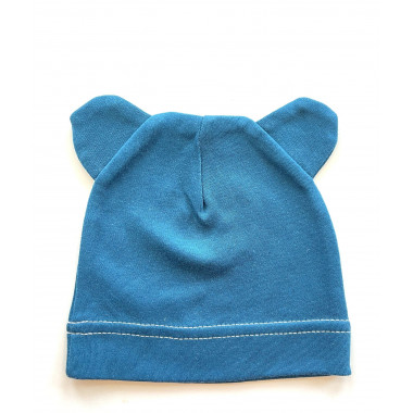 Шапочка Baby Body 0-6 мес Лазурная с ушками №18