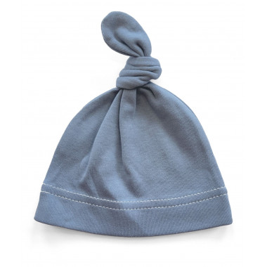 Шапочка Baby Body 0-6 мес Лазурно-синяя с узелком №21