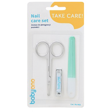 Маникюрный набор BabyOno Бирюзовый (пилочка, ножницы, щипчики)