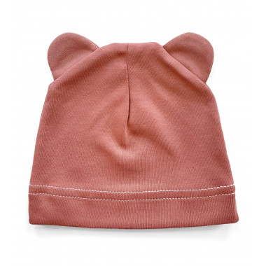 Шапочка Baby Body 0-6 мес Марсаловая с ушками №14 62 см