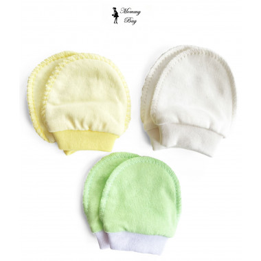 Рукавички-царапки набор 3 шт Унисекс №10 Мятно-лимонные р.56