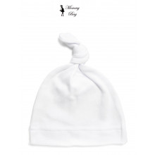 Шапочка RoyalBaby  0-6 мес Молочная с узелком №31