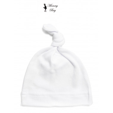 Шапочка RoyalBaby  0-6 мес Молочная с узелком №31