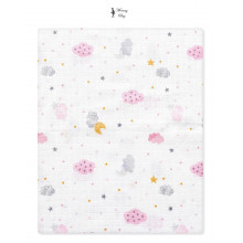 Муслиновая пеленка 100х80 см Розовые облака #6