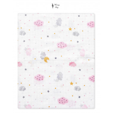 Муслиновая пеленка 100х80 см Розовые облака #6