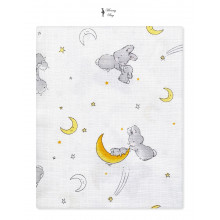 Муслиновая пеленка 100х80 см Зайчики #14 Муслиновая пеленка 100х80 см Зайчики #14