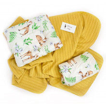 Набор в детскую кроватку 3в1 Косули с хлопковым пледом Набор в детскую кроватку 3в1 Косули с хлопковым пледом