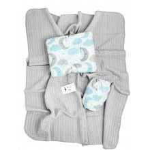 Набор в коляску 3в1 Луна со звездочками с хлопковым пледом Набор в коляску 3в1 Луна со звездочками с хлопковым пледом