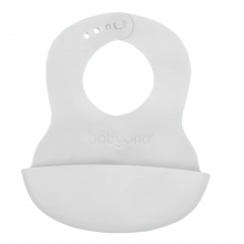 Нагрудник мягкий с регулируемой застежкой Светло-серый BabyOno