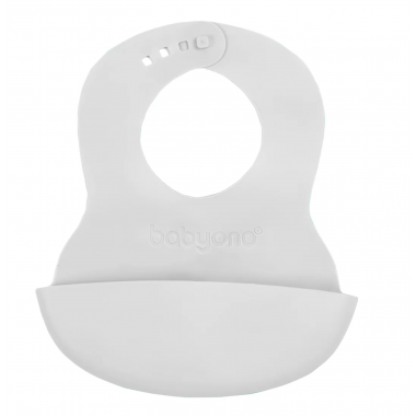 Нагрудник мягкий с регулируемой застежкой Светло-серый BabyOno